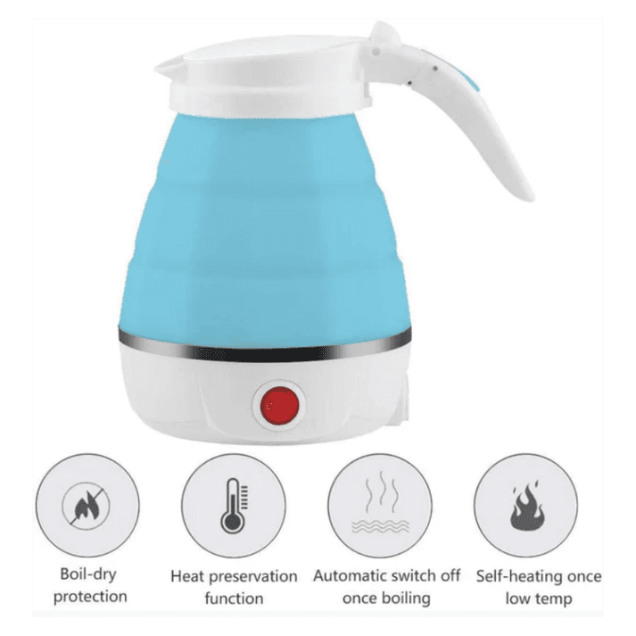 Folding Electric Kettle – Portable Collapsible Travel Kettle for Tea, Coffee & Hot Water, Compact Electric Kettle for Home, Office & Travel