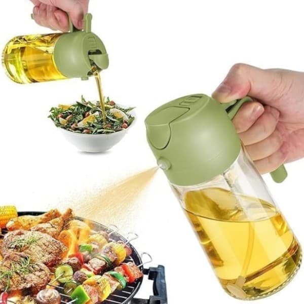 580ml Plastic Oil Sprayer & Dispenser Bottle – Refillable Cooking Oil Spray for Kitchen Use (Pack of 1)